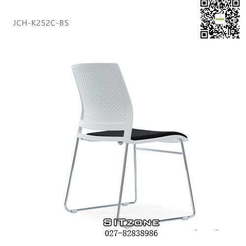 武汉培训椅JCH-K252C-BS白色侧后图
